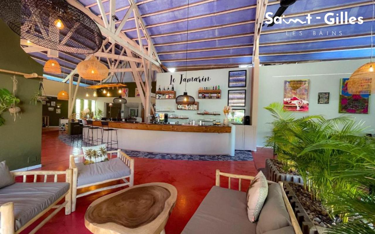 Bar de l'hôtel Le Relais de l'Hermitage à La Réunion à Saint-Gilles Les Bains
