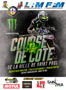 Affiche de la course de côte de moto organisée à Saint-Paul pour sa première édition